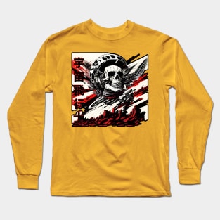 SpaceMan Skull scifi cosmic astronaut gift Long Sleeve T-Shirt